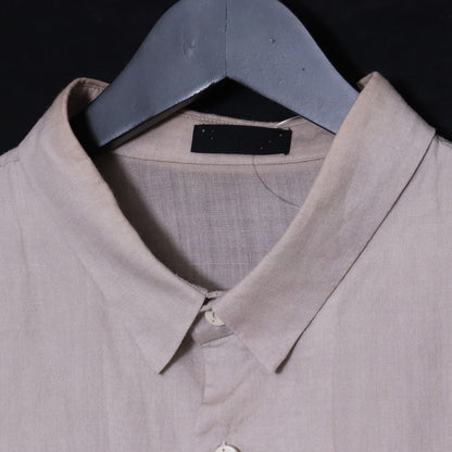 DEVOA 24SS Loose Fit Cotton Linen Long Sleeve Button-Up Beige Size 3