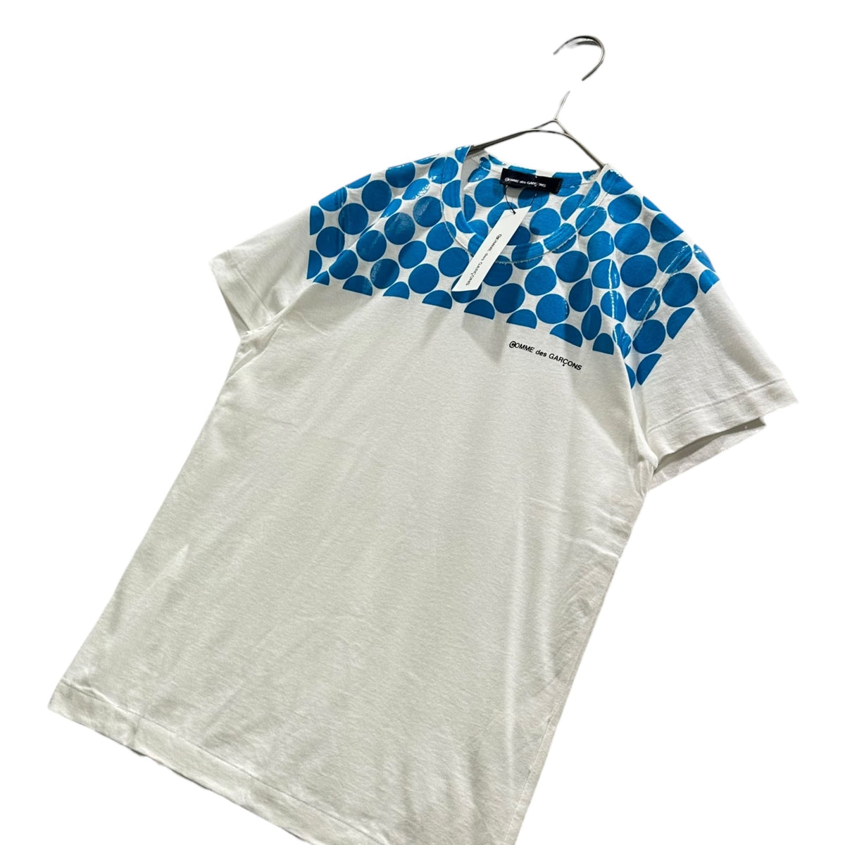 COMME des GARCONS 99AW Polka Dot White Blue T-Shirt