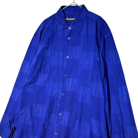 ISSEY MIYAKE MEN 13SS Panel Check Cotton Shirt Blue Size 3