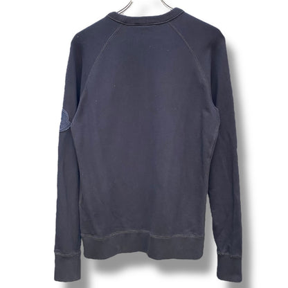 MONCLER Embroidered Round Neck Sweatshirt Navy Size S
