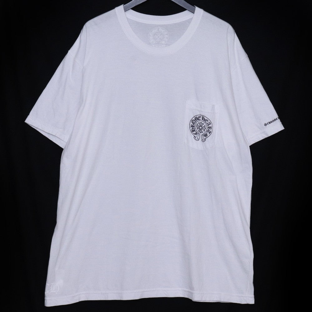 CHROME HEARTS Horseshoe Print Pocket T-Shirt White Size XXL