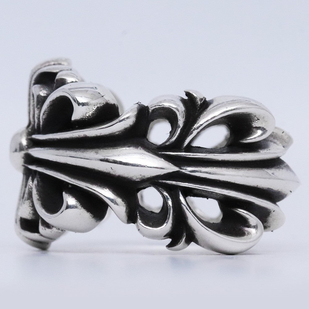 CHROME HEARTS Double Floral Cross Ring Silver Size ONE SIZE