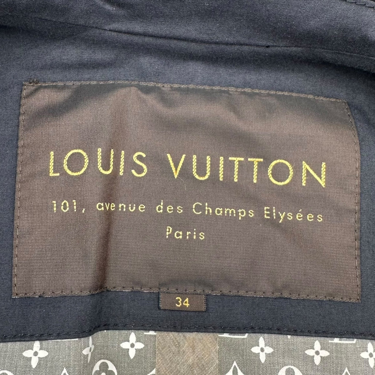 LOUIS VUITTON Monogram Zip Coated Macintosh Coat Size 34