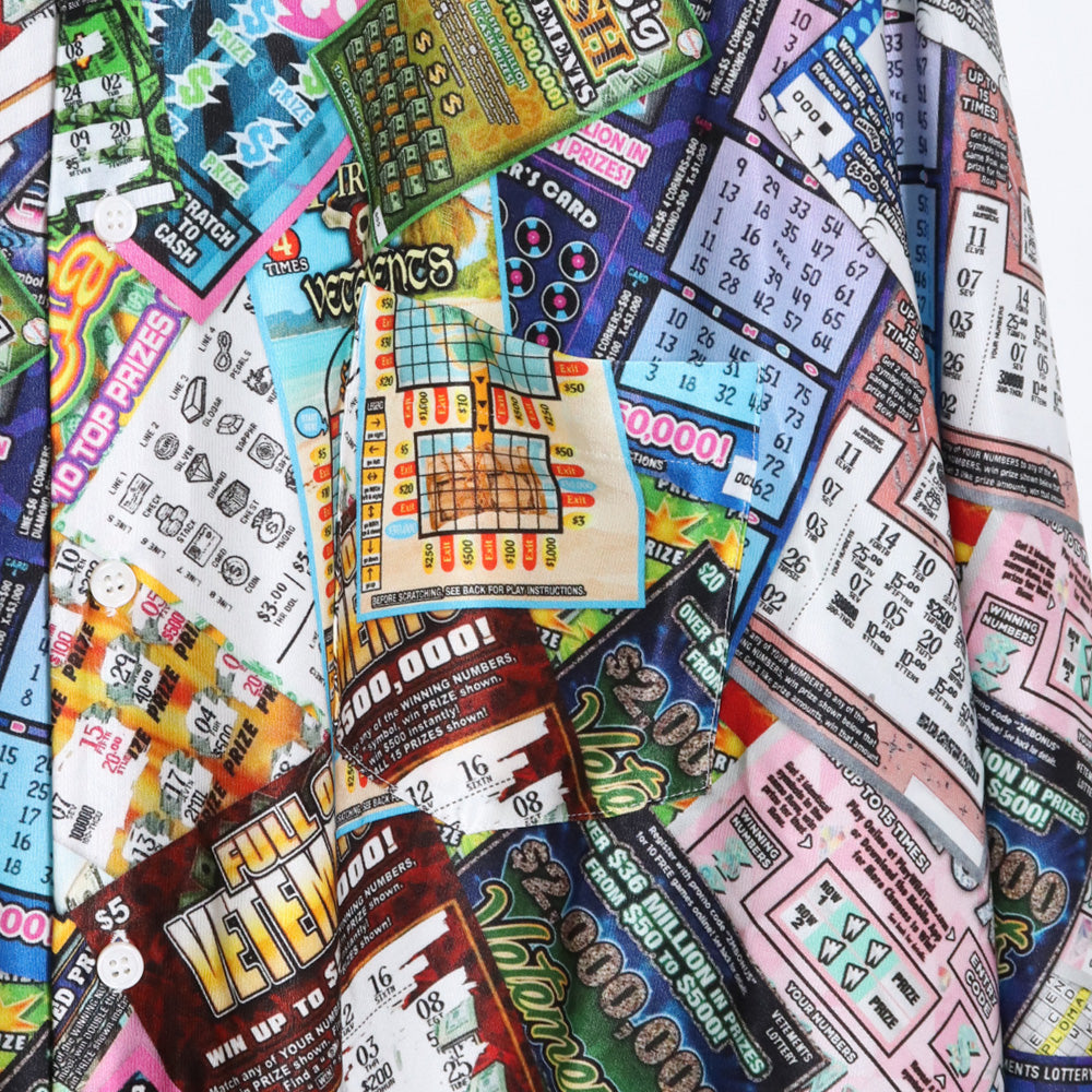 VETEMENTS 22AW Lottery Fluid Jersey Shirt Multi Size S