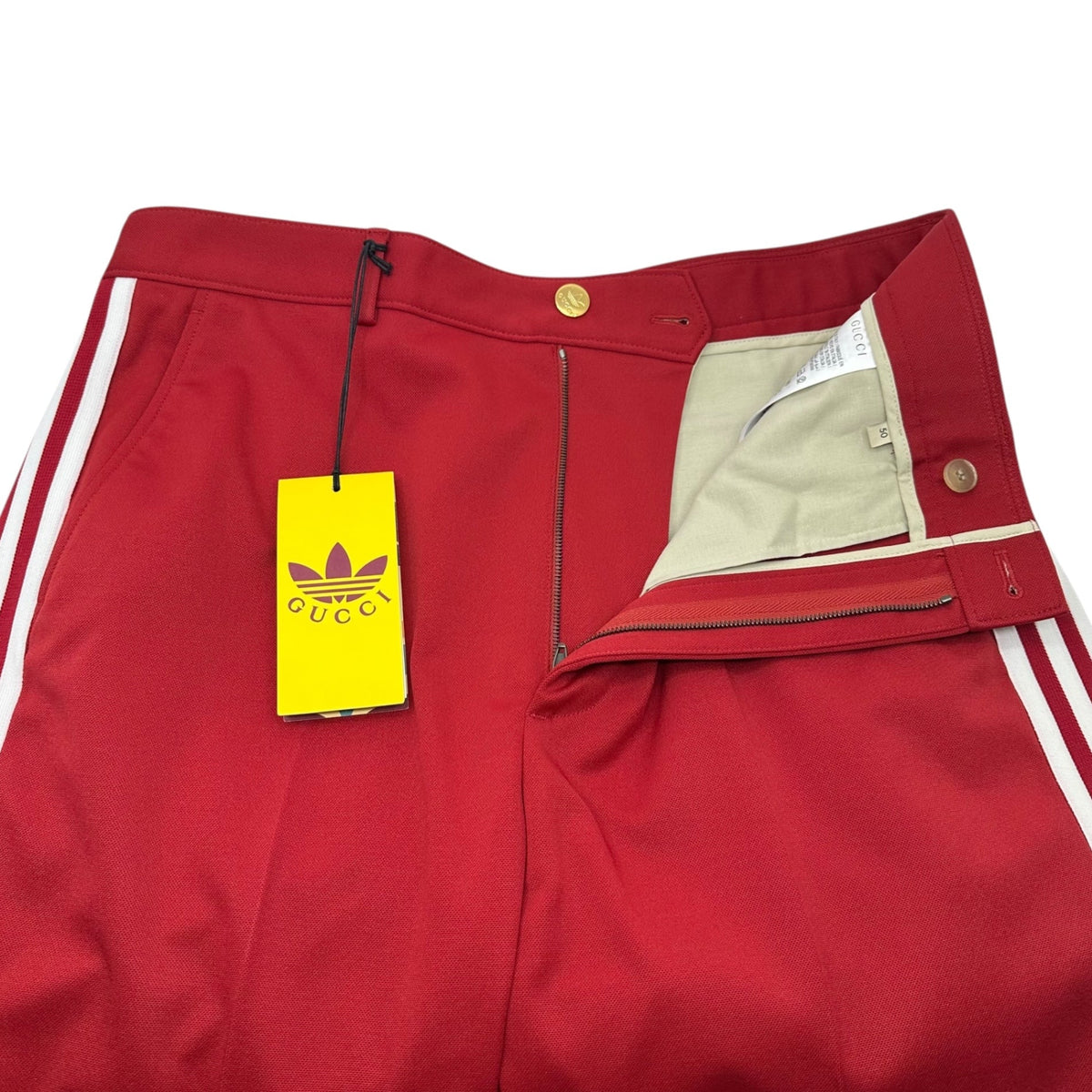 GUCCI x adidas Trefoil Jacquard Slacks Red Size 50