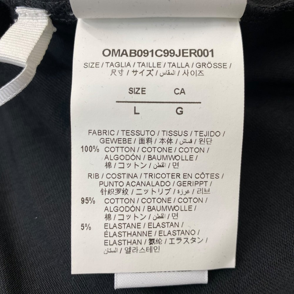 OFF-WHITE OFF STAMP Wide Logo Print Long Sleeve T-Shirt Black Size L