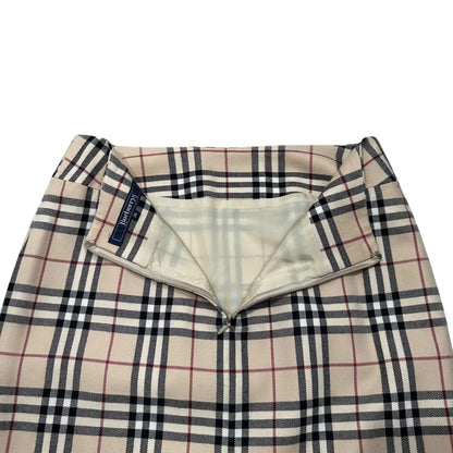 Burberry's Vintage Nova Check Wool Skirt Beige Size 38
