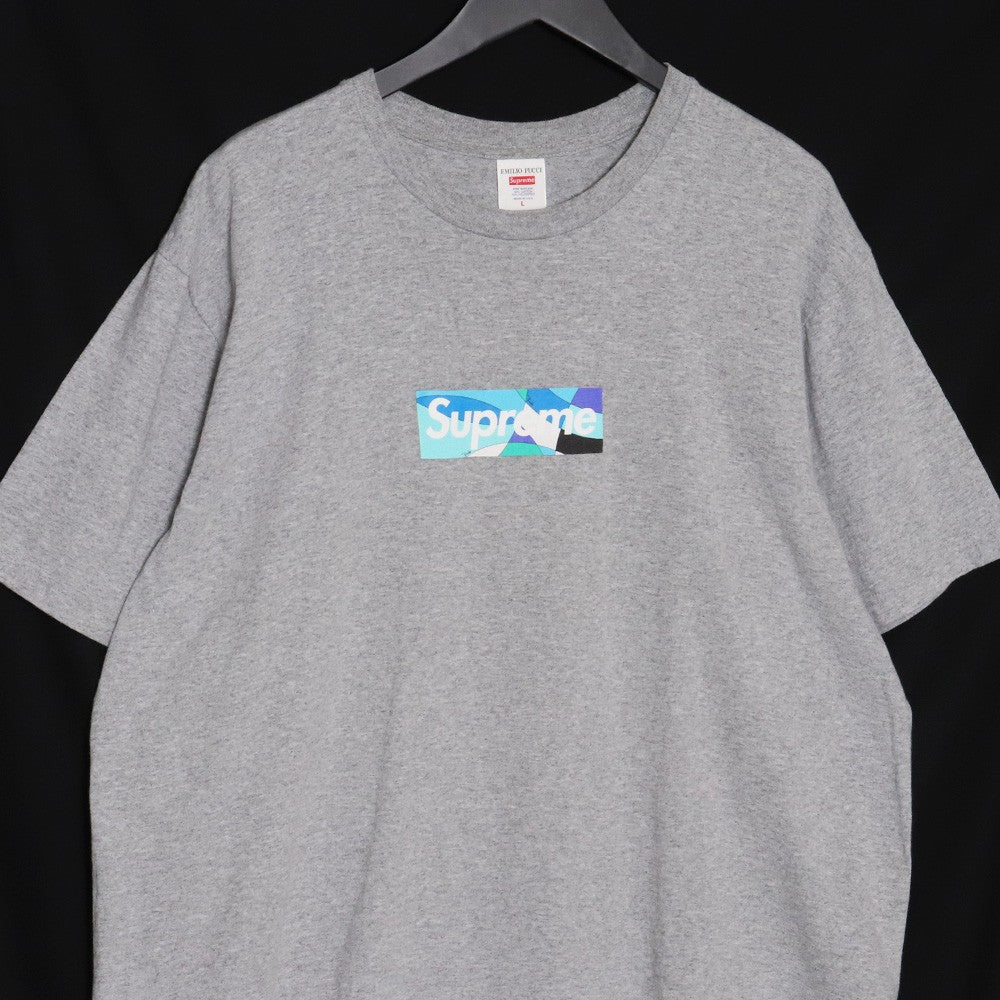 SUPREME 21SS Emilio Pucci Box Logo T-Shirt Gray Size L