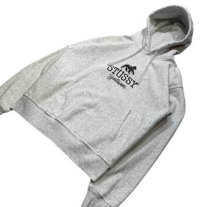 STUSSY 24AW Sport Swear Hood Lion Graphic Light Gray Hoodie Size M