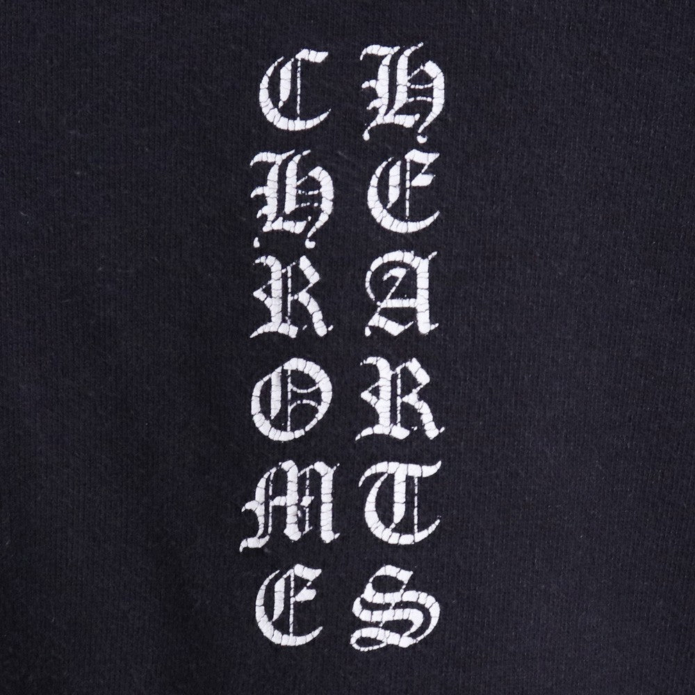 Chrome Hearts Vertical Logo Sleeve Print Hoodie Black Size L