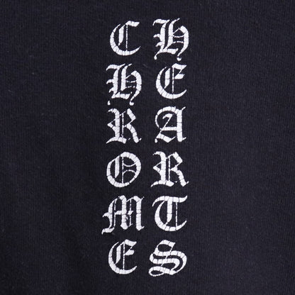 Chrome Hearts Vertical Logo Sleeve Print Hoodie Black Size L