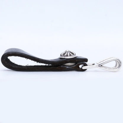 Chrome Hearts Black Leather Cross Ball Belt Loop Size F