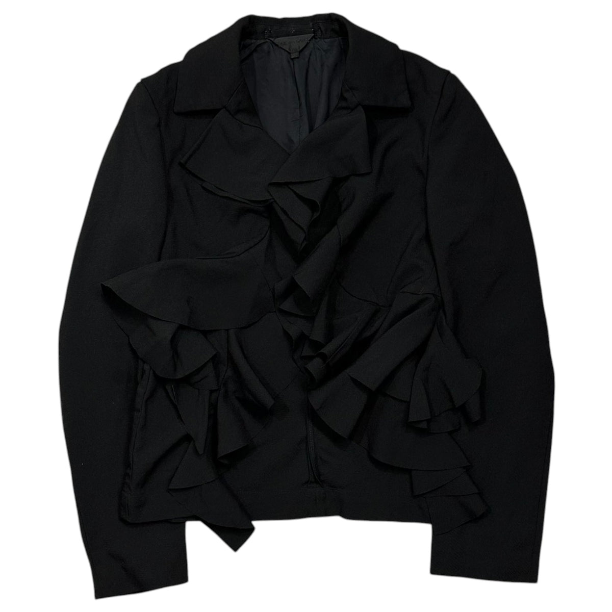 COMME des GARCONS 08AW Ruffled Jacket Black Size SS