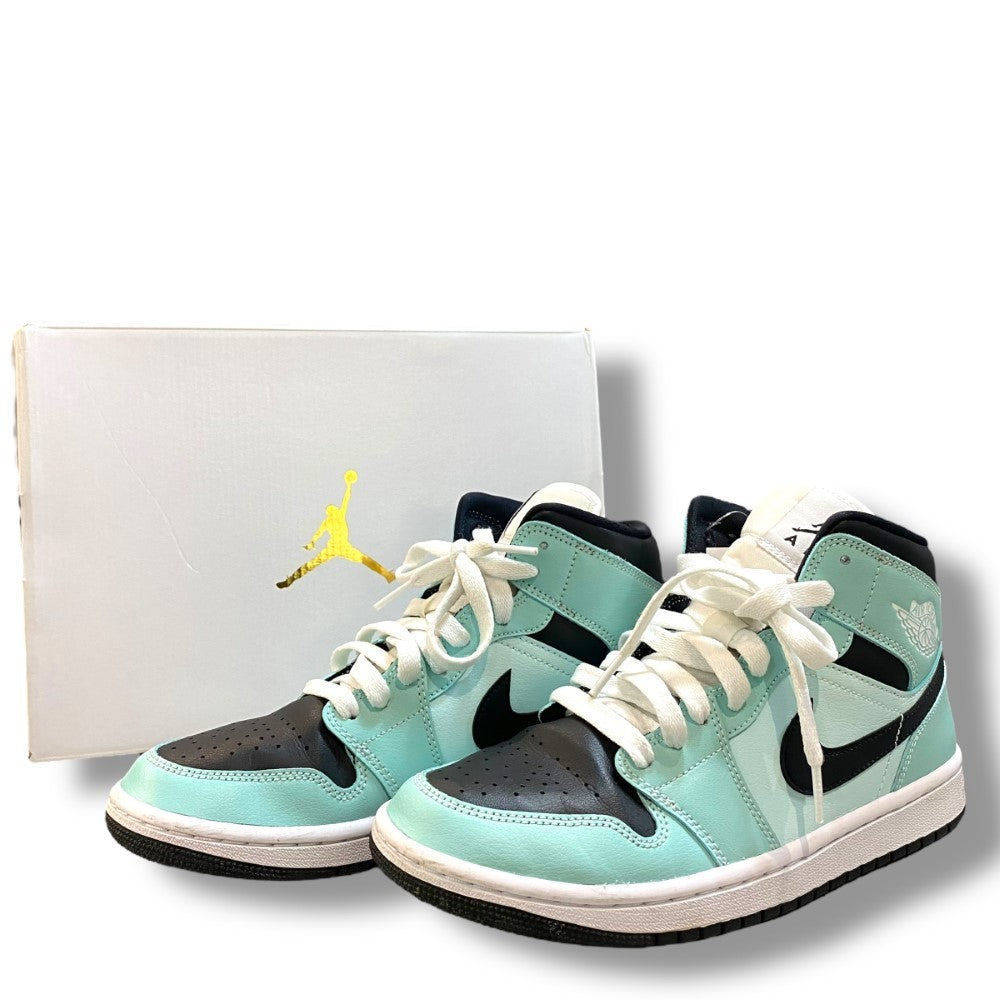 NIKE WMNS Air Jordan 1 Mid Aqua Blue Sneakers Size 25cm