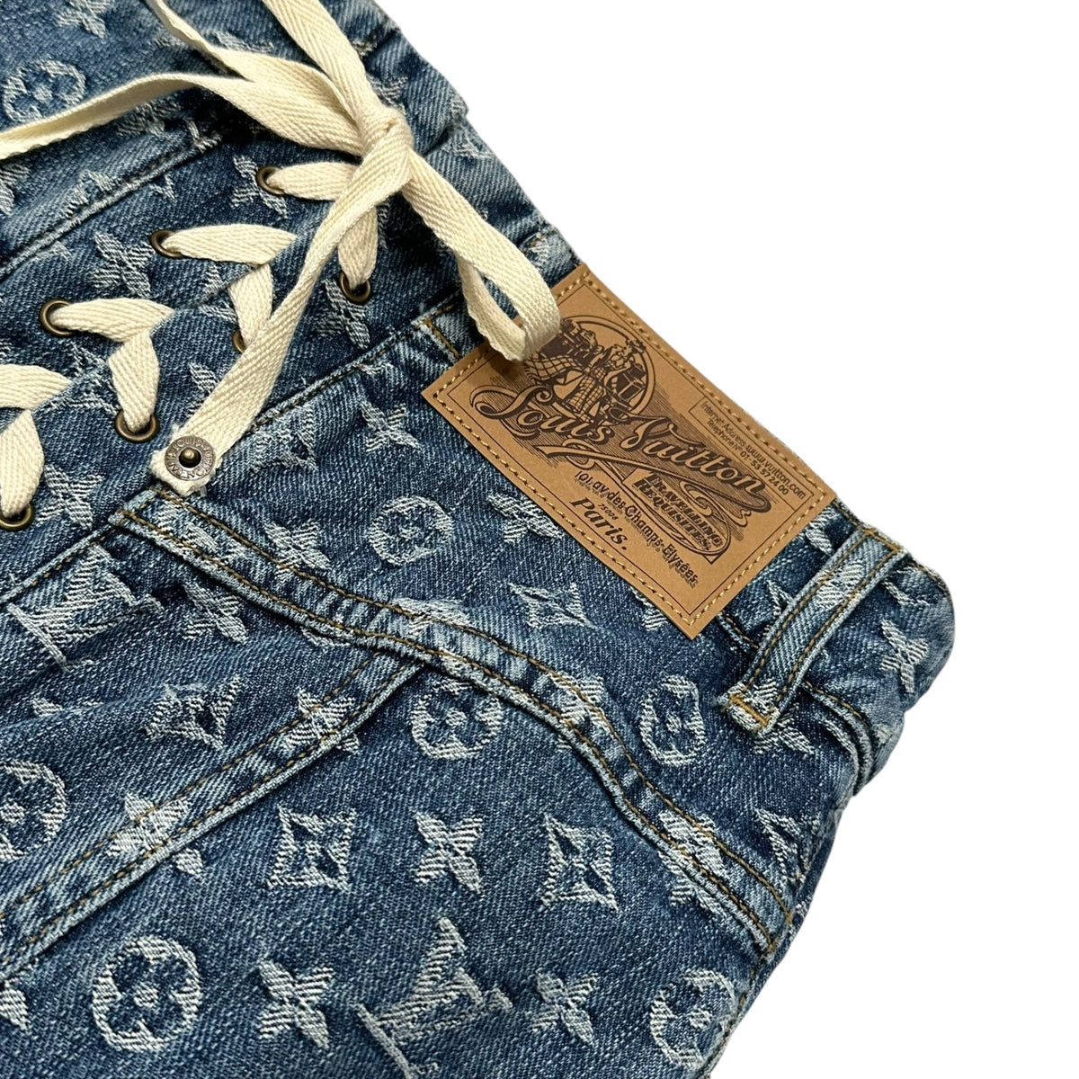 LOUIS VUITTON Monogram Denim Mermaid Skirt Size 36
