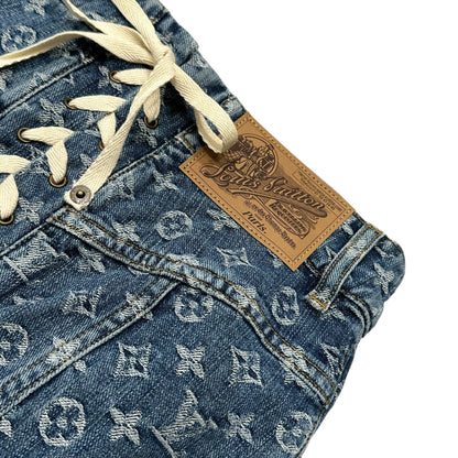 LOUIS VUITTON Monogram Denim Mermaid Skirt Size 36