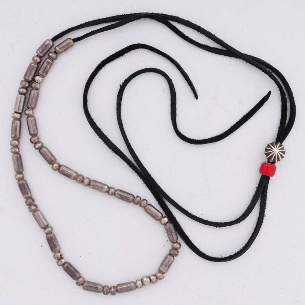 TARO WASHIMI Pipe & Apollo Beads Necklace Silver Size F