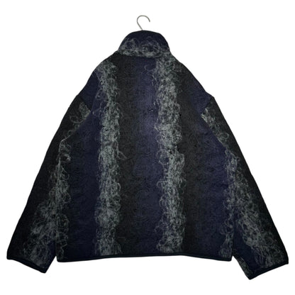 VITELLI Button-up Pullover Wool Hoodie Navy/Gray Size 2