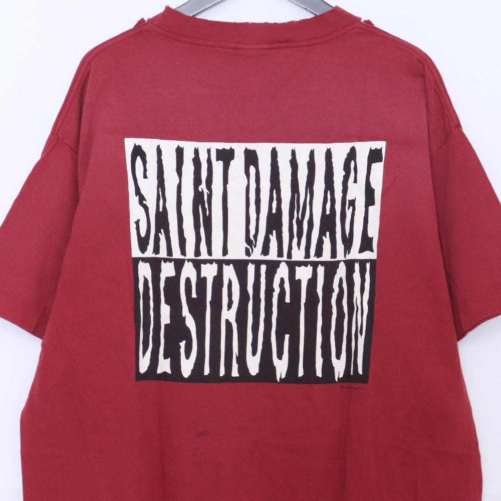 SAINT MICHAEL 25SS Printed Short Sleeve T-Shirt Red Size L