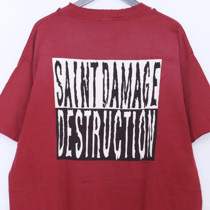 SAINT MICHAEL 25SS Printed Short Sleeve T-Shirt Red Size L
