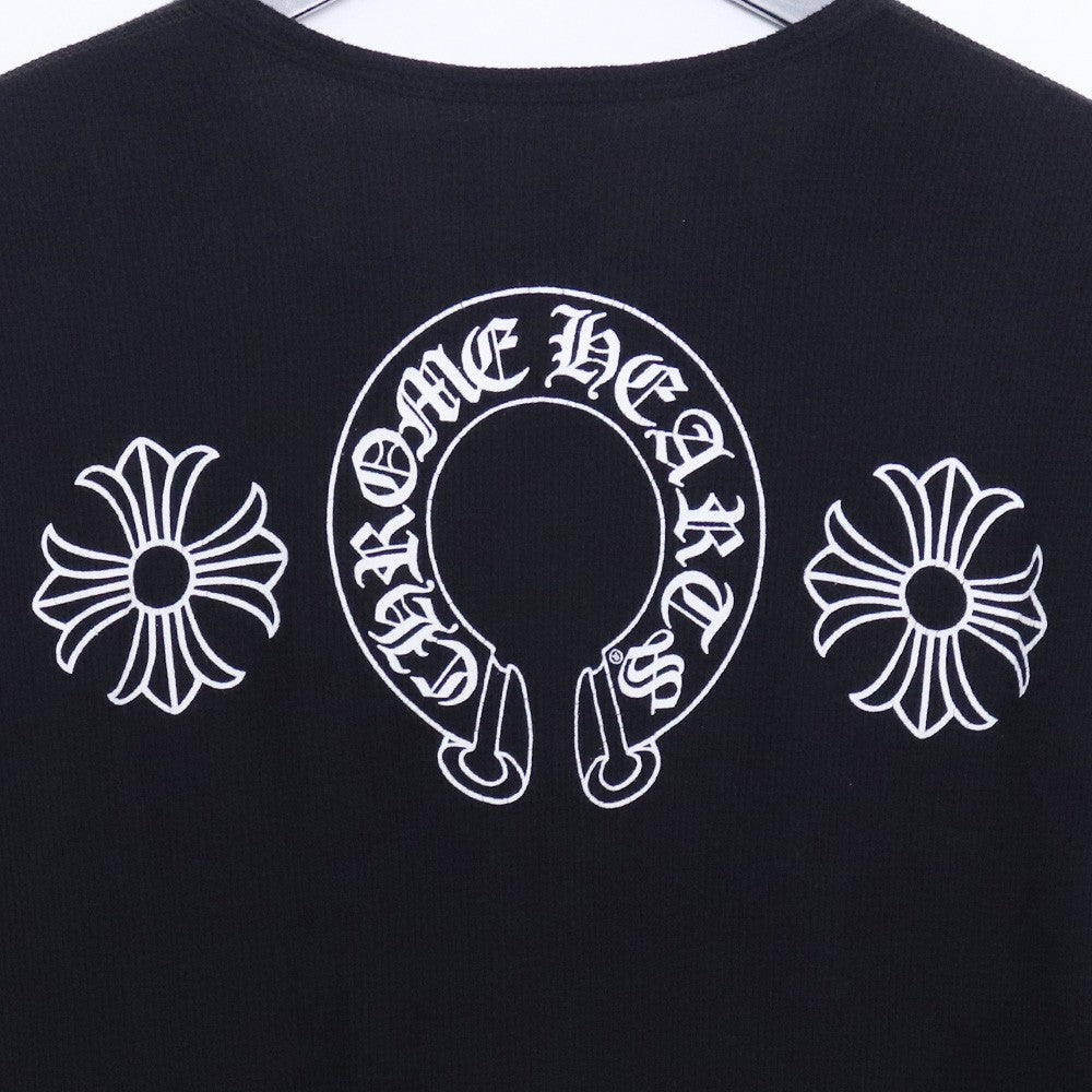 CHROME HEARTS Old Horseshoe CH+ Thermal Long Sleeve Tee Black Size M