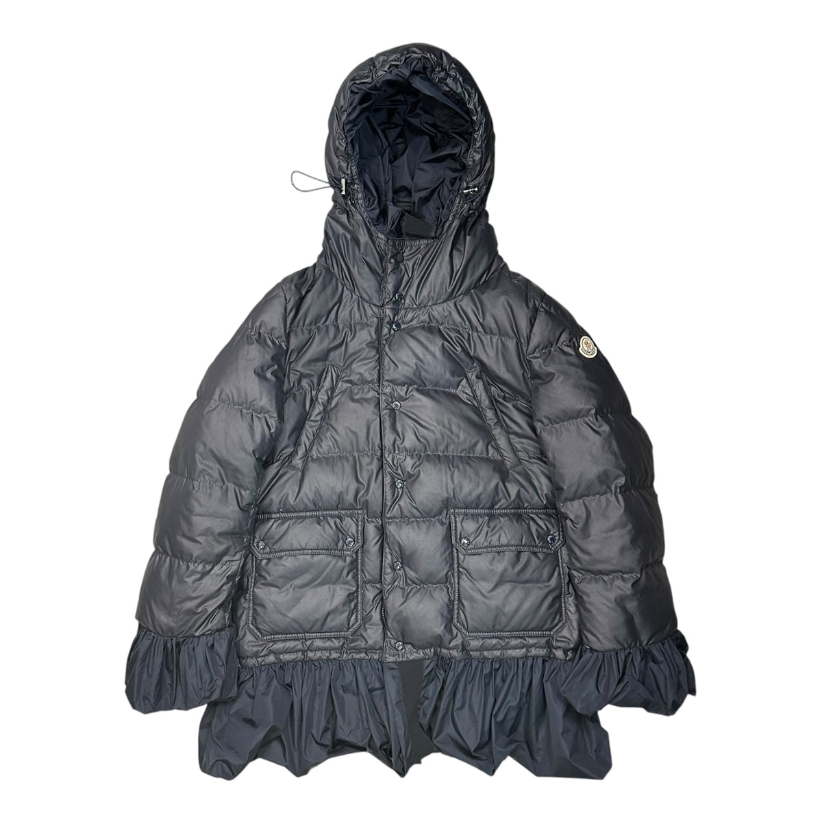 MONCLER sacai Seri Frill Down Jacket Navy Size 4