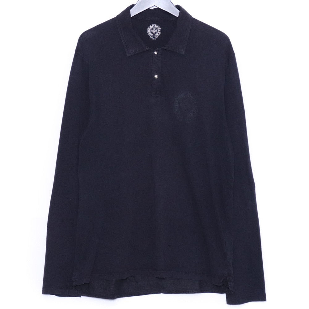 CHROME HEARTS OLD Cross Ball Horseshoe Polo Black Shirt Size M