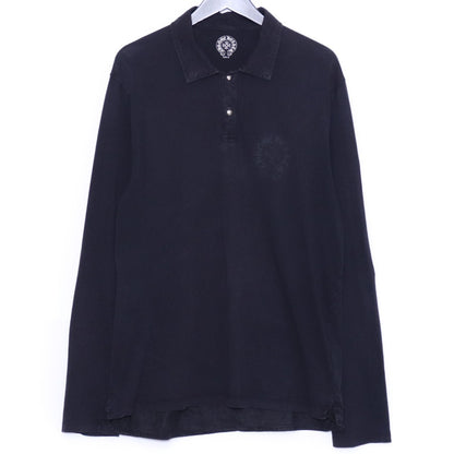 CHROME HEARTS OLD Cross Ball Horseshoe Polo Black Shirt Size M