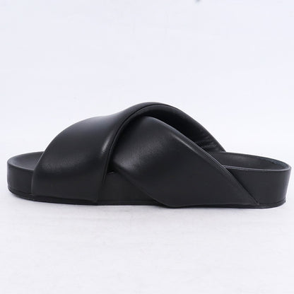 JIL SANDER Crossover Padded Strap Sandals Black Size EU 42