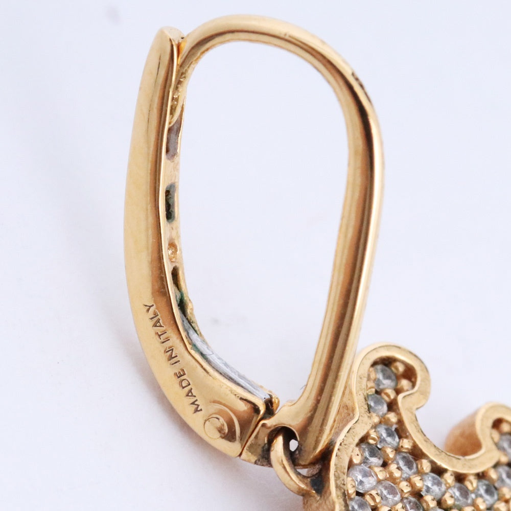 CELINE Triomphe Rhinestone Earrings Gold Size F