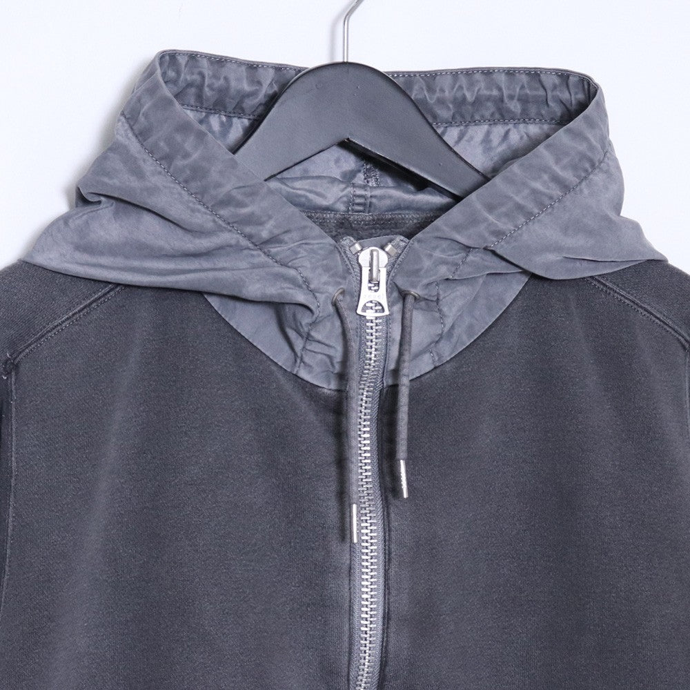 SACAI 24AW Garment Dye Cotton Jersey Zip Hoodie Gray Size 1