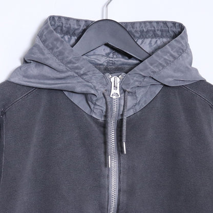 SACAI 24AW Garment Dye Cotton Jersey Zip Hoodie Gray Size 1