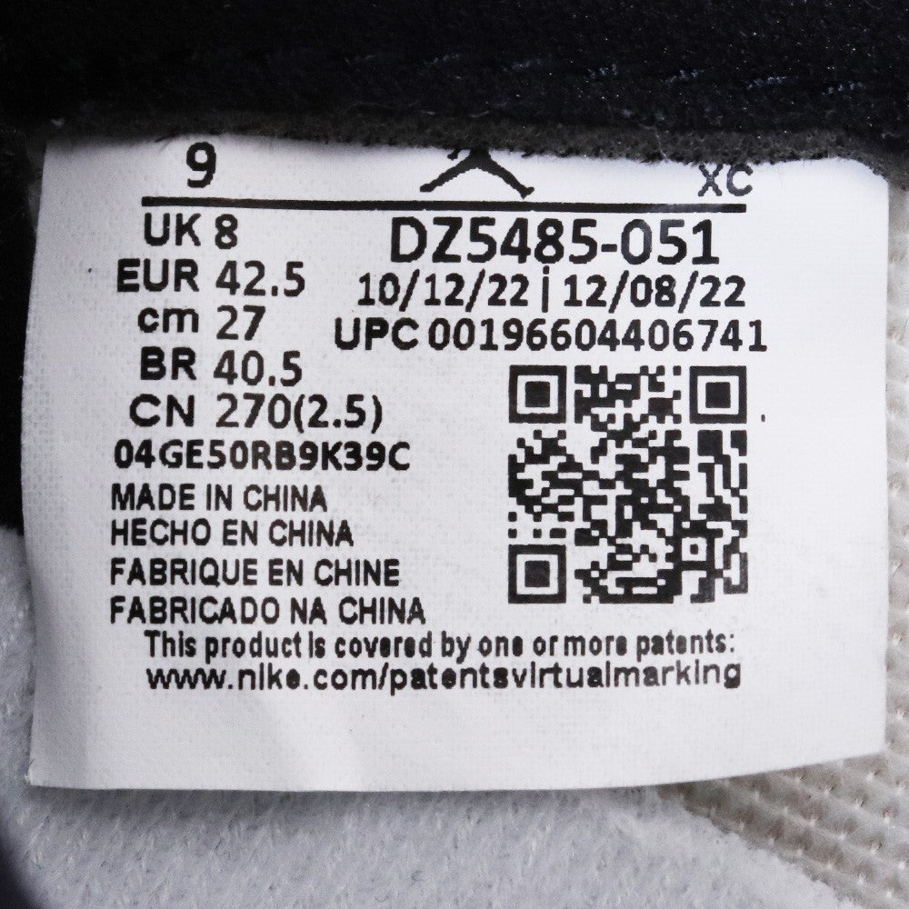 NIKE AIR JORDAN 1 Retro High OG Grey Sneakers Size 27cm