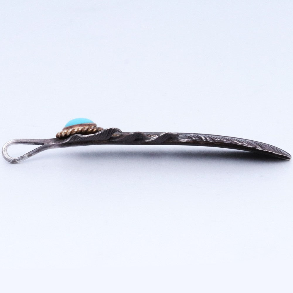 TARO WASHIMI Gold Rope Turquoise Pendant Silver Size L