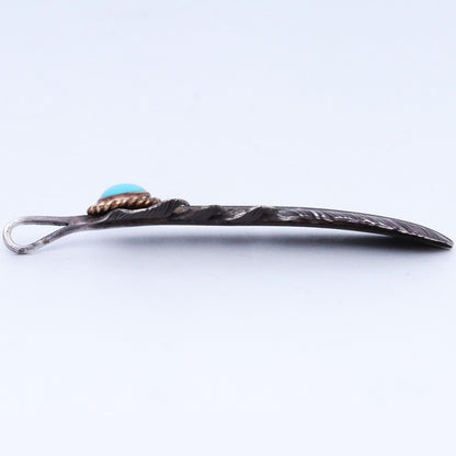 TARO WASHIMI Gold Rope Turquoise Pendant Silver Size L