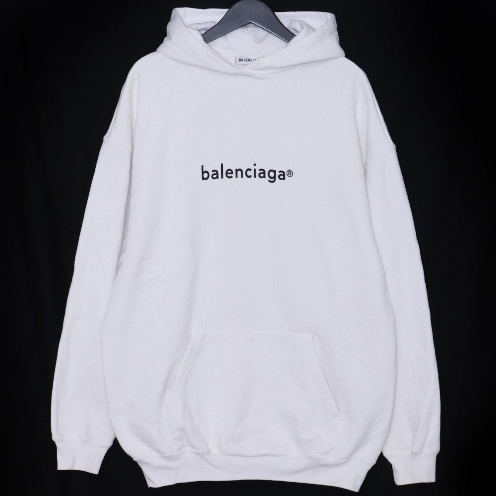 BALENCIAGA 20AW Copyright Logo Hoodie White Size S