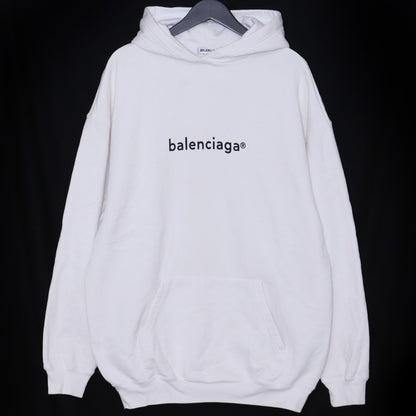 BALENCIAGA 20AW Copyright Logo Hoodie White Size S