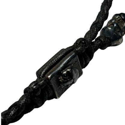 M COHEN Brass Skull Bracelet Black