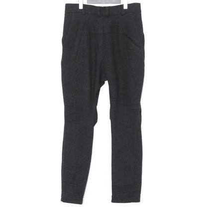 DEVOA Crazy Check Wool Silk Easy Casual Pants Black Size 2
