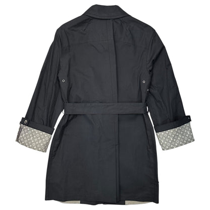 LOUIS VUITTON Monogram Zip Coated Macintosh Coat Size 34