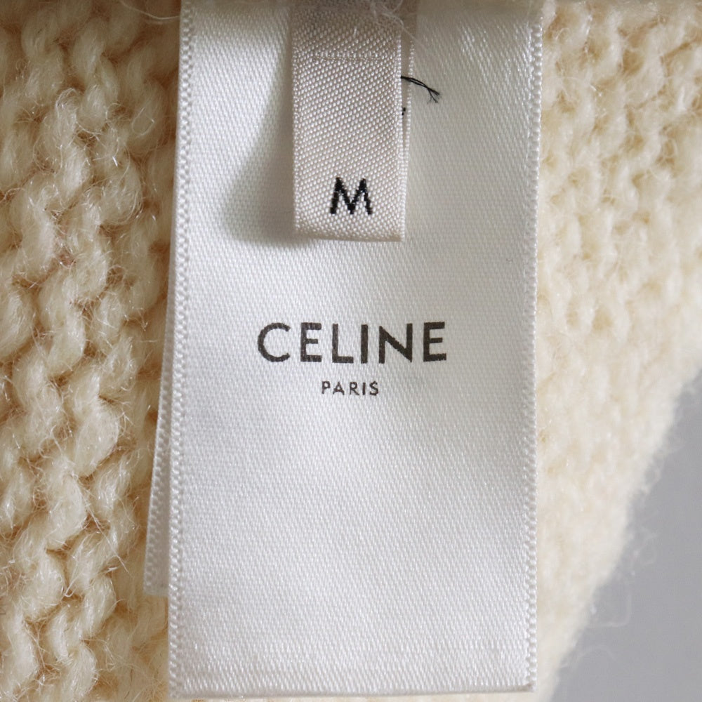CELINE 21AW Oversized Shetland Crewneck Sweater Beige Size M