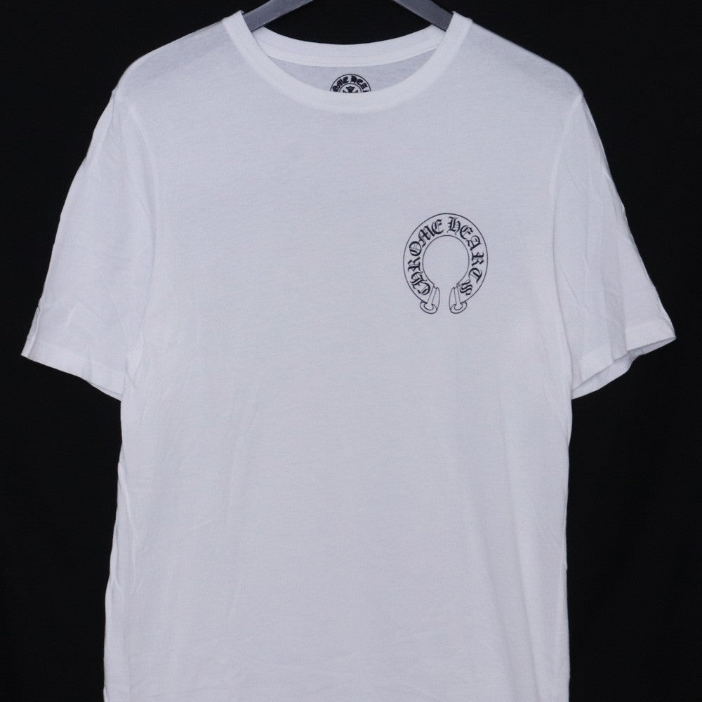 CHROME HEARTS Old Scroll Label Collar T-Shirt White Size M