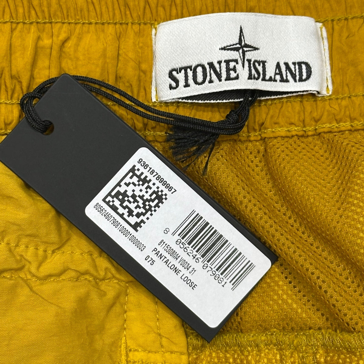 STONE ISLAND 24AW Brushed Nylon Loose Pants Yellow Size W31