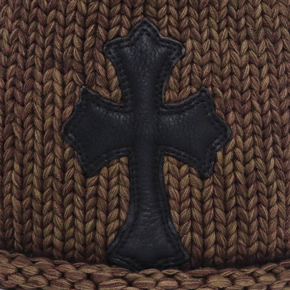 Chrome Hearts Cross Patch Cotton Beanie Old Black Size F