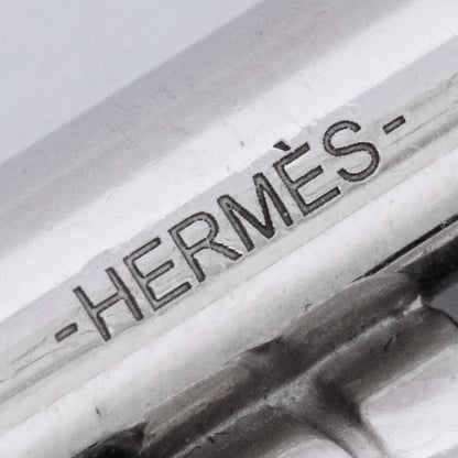 HERMES Tournis Tresse Leather Bracelet Black Size F