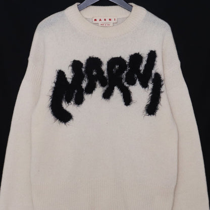MARNI Shetland Wool Nylon Crewneck Sweater White Size 46
