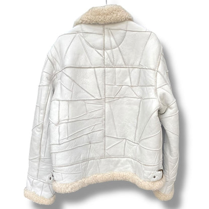 SUPREME 18AW Patchwork B-3 Shearling Jacket White Size M