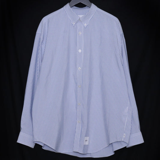 WTAPS Coolmax Striped Button-Up Shirt Blue Size 03