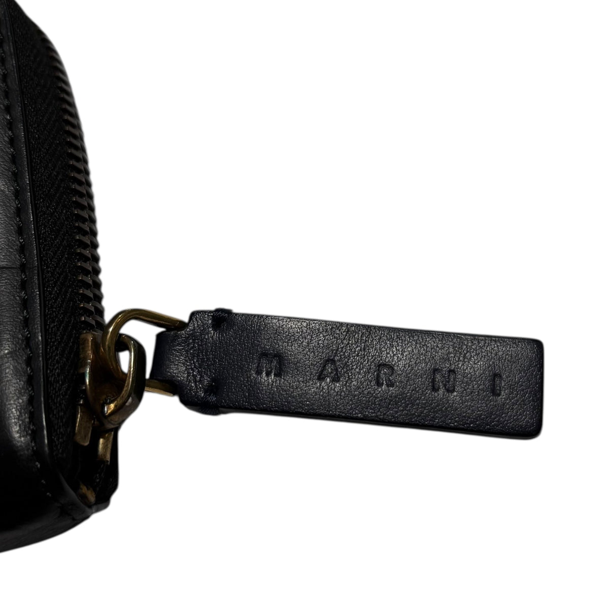 MARNI Round Zipper Leather Wallet