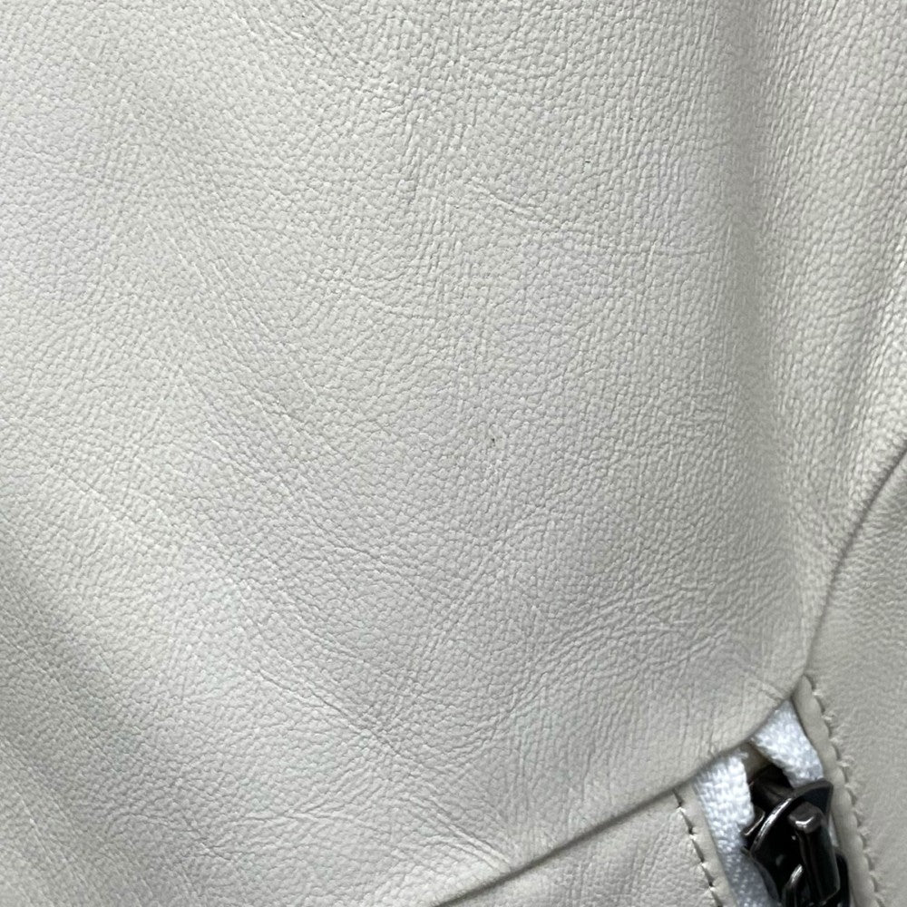 THE VIRIDI-ANNE 20AW Lamb Leather Biker Jacket White Size 3
